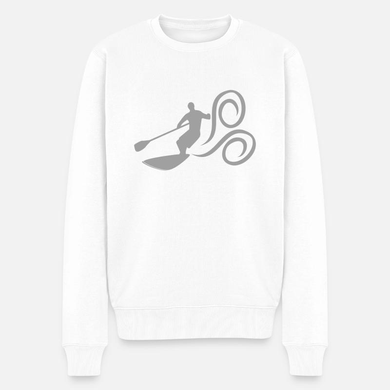 Paddeln Surfen - Männer Premium Bio Pullover - Weiß