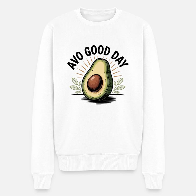 Avo Good Day - Männer Premium Bio Pullover - Weiß
