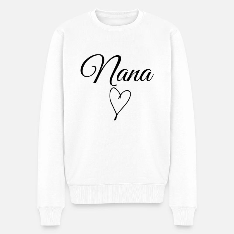 Nana Herz - Männer Premium Bio Pullover - Weiß