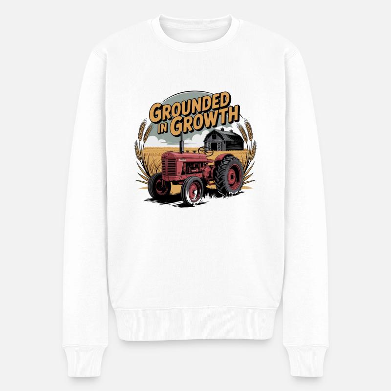 Grounded in Growth - Männer Premium Bio Pullover - Weiß