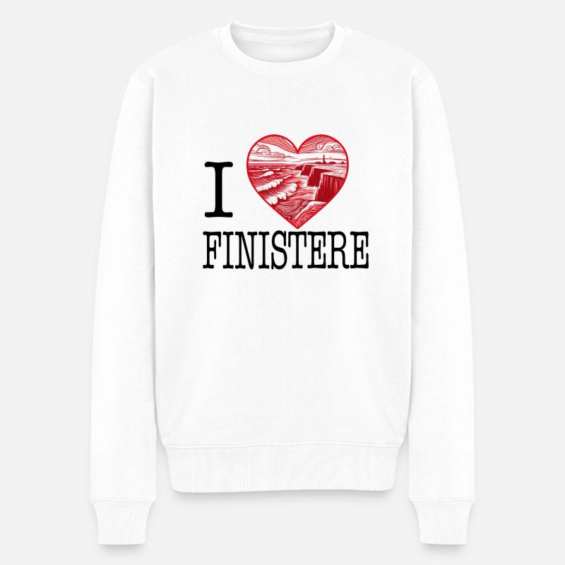 Ich liebe Finistere - Männer Premium Bio Pullover - Weiß