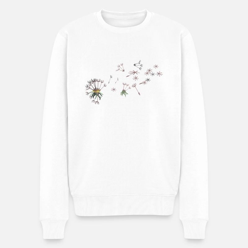 Dandelion flowers, - Pull Premium bio Homme - blanc