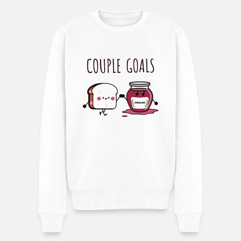 Objectifs de couple toast et confiture - Pull Premium bio Homme - blanc