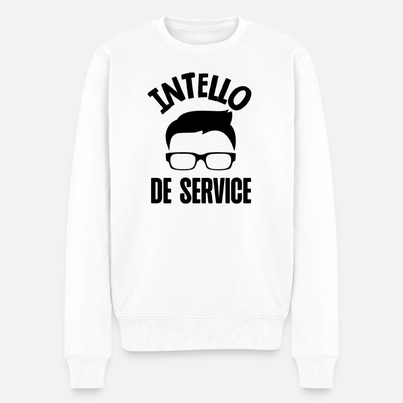 intello de service - Pull Premium bio Homme - blanc