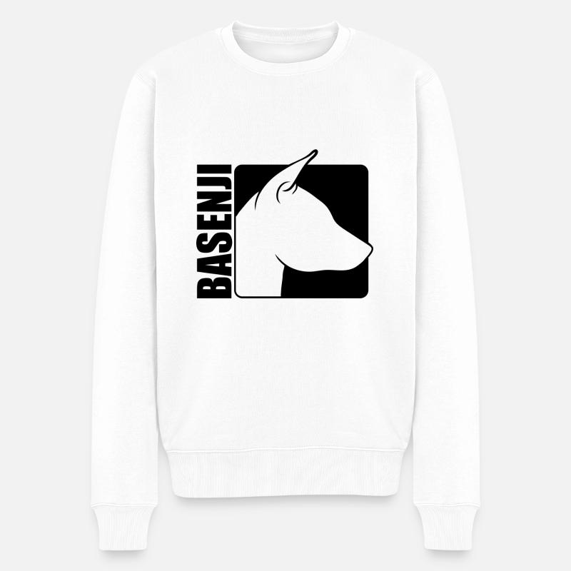Basenji Profil Chien Chiens Wilsigns - Pull Premium bio Homme - blanc