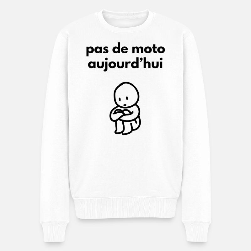 pas de moto aujourd'hui - Pull Premium bio Homme - blanc