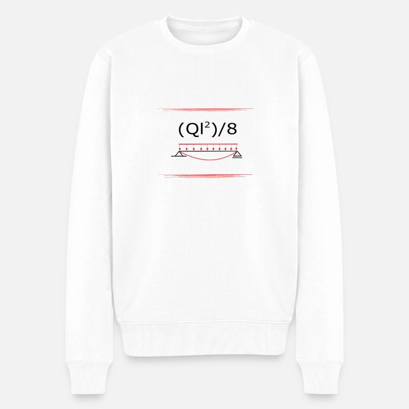 Einfeldträger Bauingenieur moment - Männer Premium Bio Pullover - Weiß