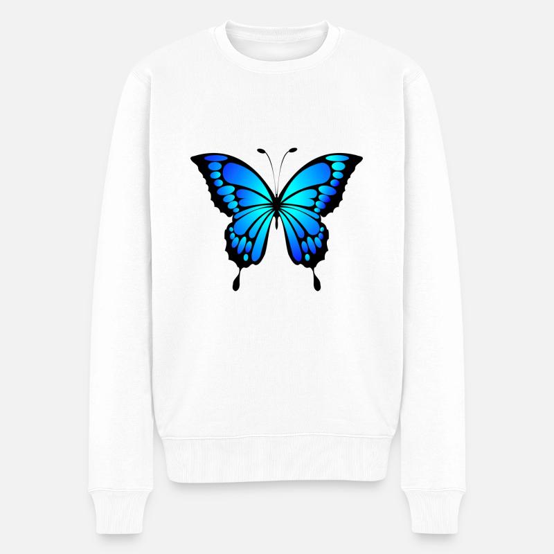 Butterfly - Männer Premium Bio Pullover - Weiß