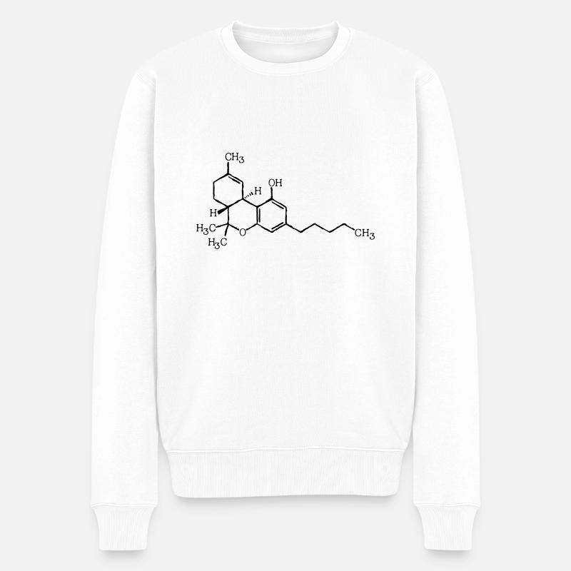 Formule moléculaire THC - Pull Premium bio Homme - blanc