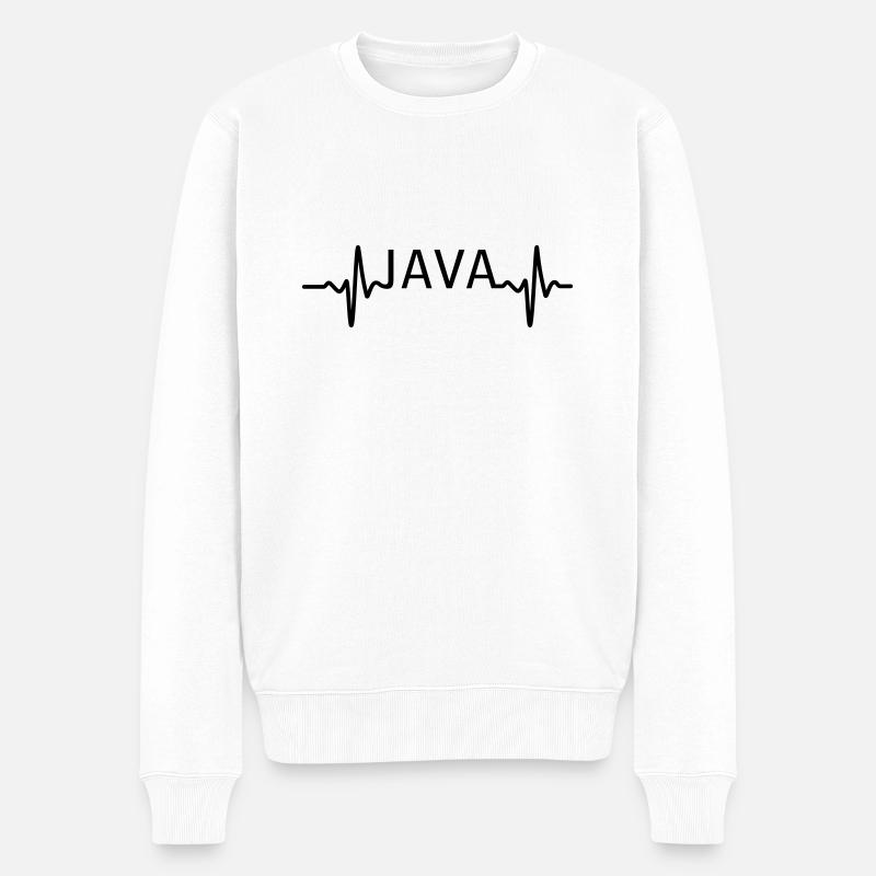 Heartbeat JAVA - Men's Premium Organic Jumper - white