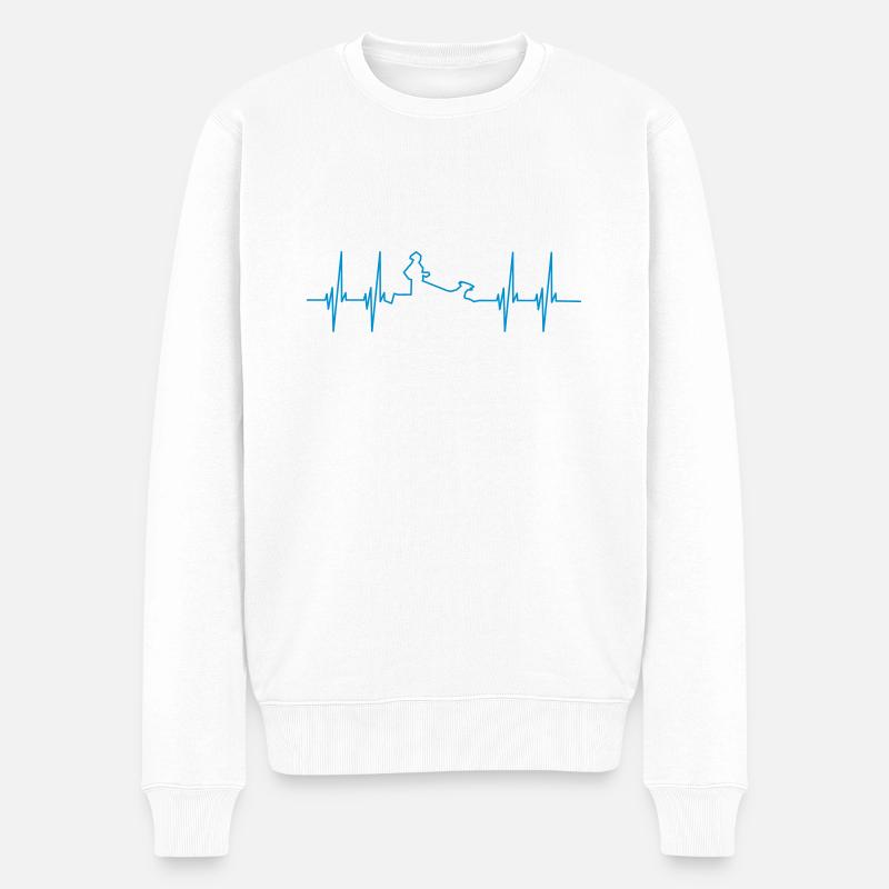 canicross heartbeat - Männer Premium Bio Pullover - Weiß