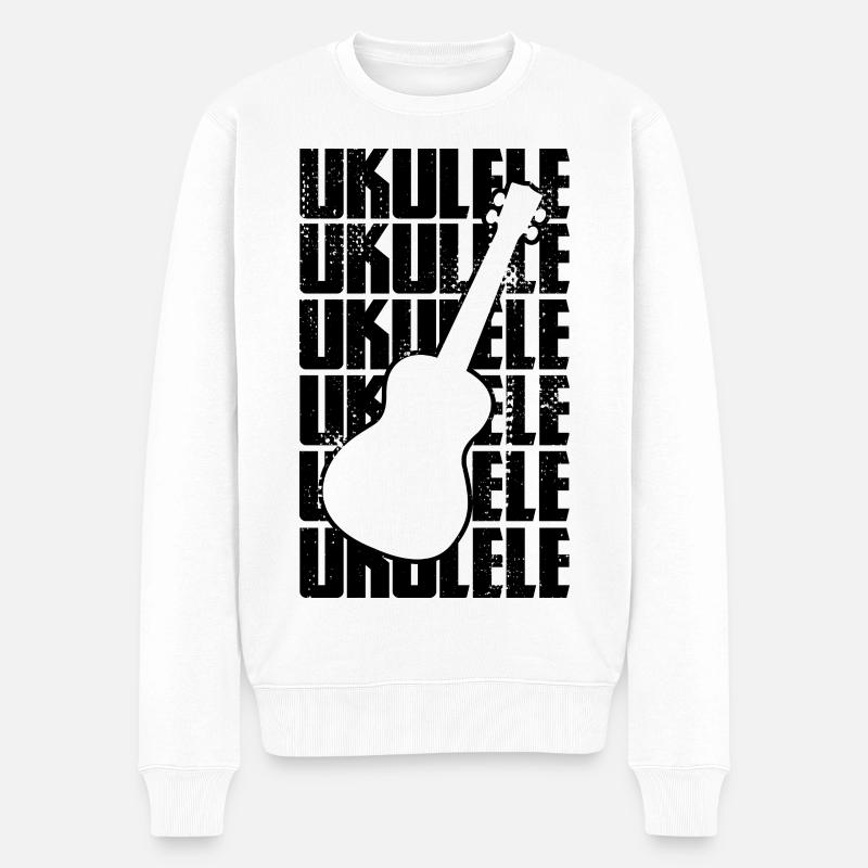 Ukulele Musik - Männer Premium Bio Pullover - Weiß
