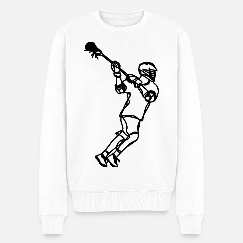 Croquis de joueur de crosse - Pull Premium bio Homme - blanc