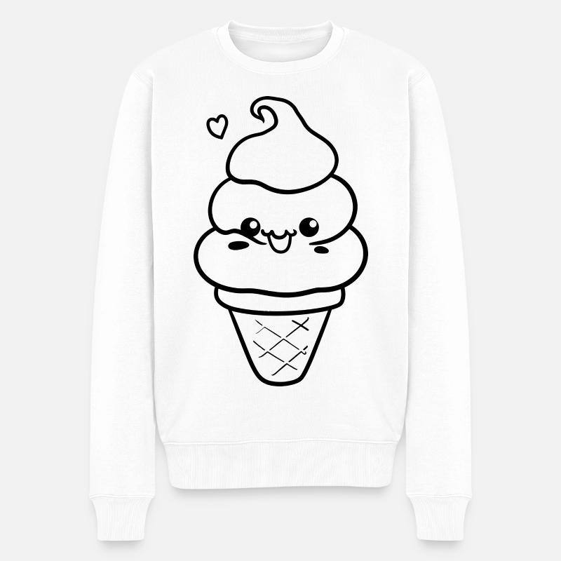 Crème glacée style bande dessinée - Pull Premium bio Homme - blanc