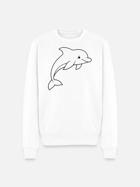 Minimalistic Dolphin - Men's Premium Organic Jumper - white