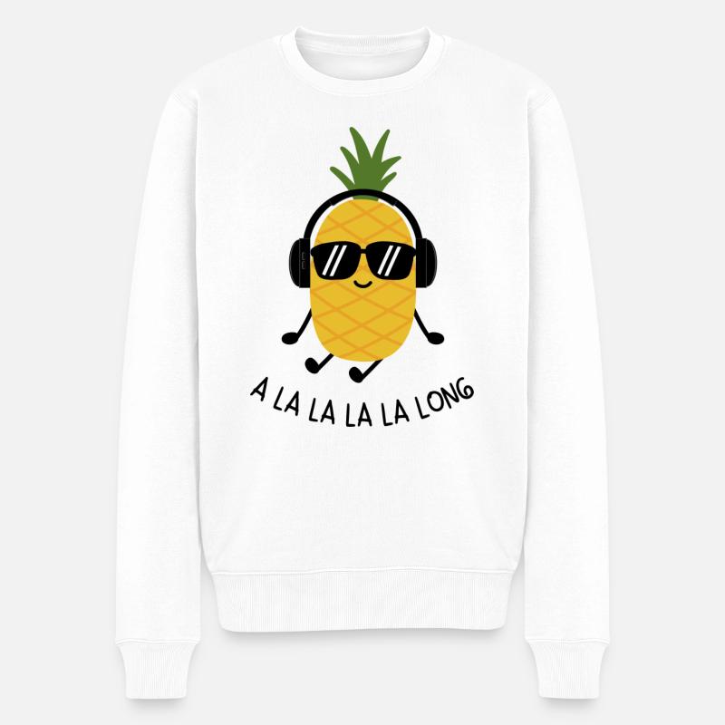 coole ananas - Männer Premium Bio Pullover - Weiß