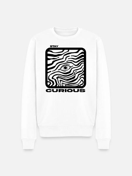 Stay Curious - White Shirt - Männer Premium Bio Pullover - Weiß