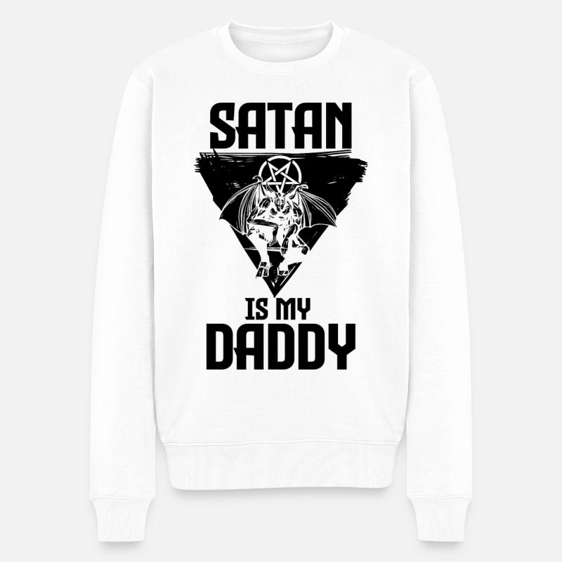 Satanismus - Männer Premium Bio Pullover - Weiß