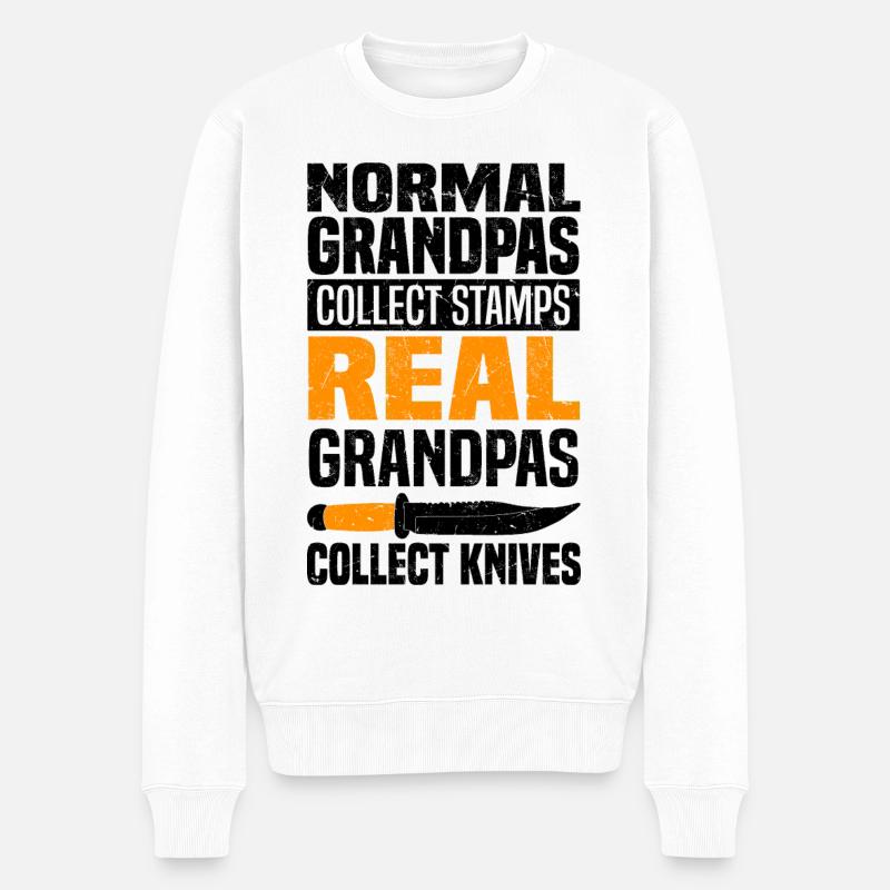 Collecteur de couteaux - Pull Premium bio Homme - blanc