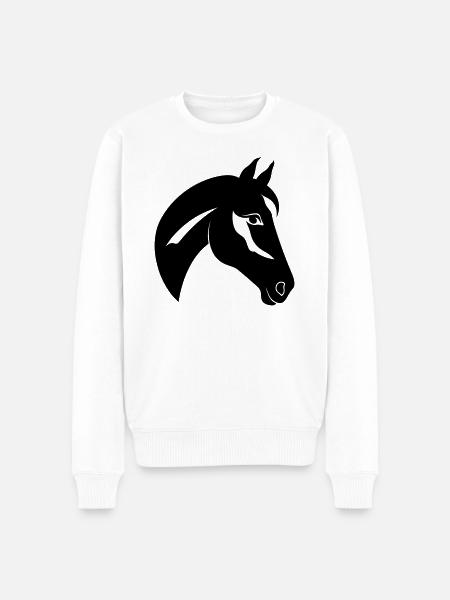 Pferd - Männer Premium Bio Pullover - Weiß