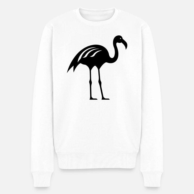 flamant rose - Pull Premium bio Homme - blanc