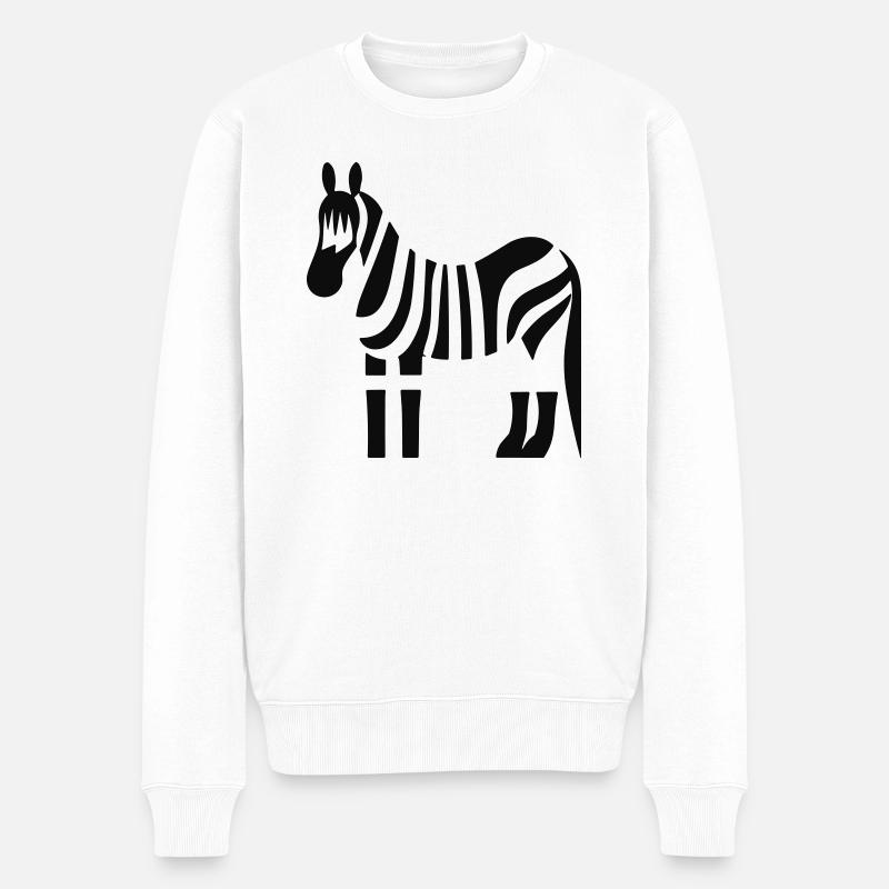 Zebra - Männer Premium Bio Pullover - Weiß