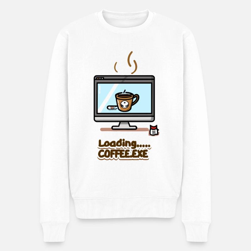 Loading... Coffee.exe - Männer Premium Bio Pullover - Weiß