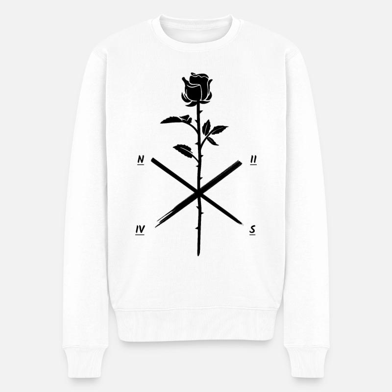Tatouage rose dans le sillage - Pull Premium bio Homme - blanc