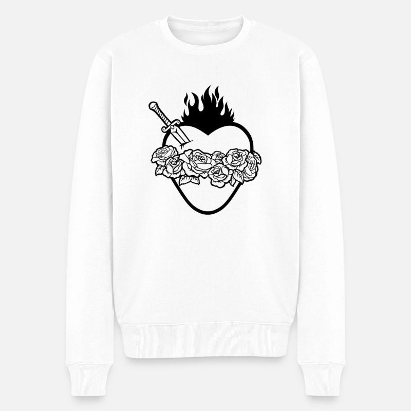 Cœur Immaculé de Marie - noir - Pull Premium bio Homme - blanc