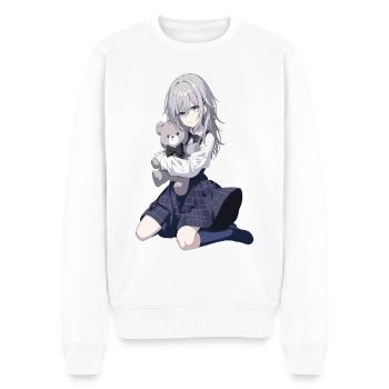Anime fille manga cosplay kawaii tsundere - Pull Premium bio Homme - blanc - Devant - Thijin (182cm)