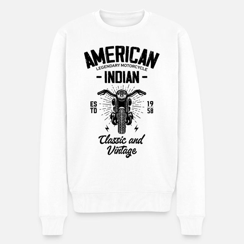 American Indian Legendary Motorcycle - Pull Premium bio Homme - blanc