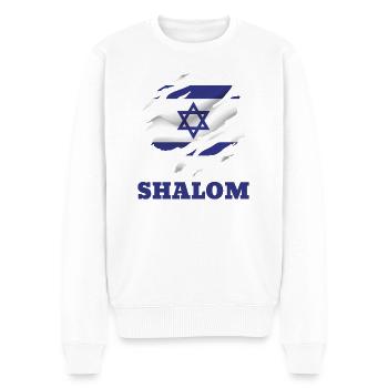 Shalom - Männer Premium Bio Pullover - Weiß - Vorne - Thijin (182cm)