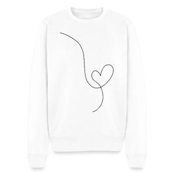 Heart black line drawing - Men's Premium Organic Jumper - white - Front - Thijin (182cm)