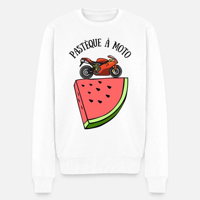 pastèque à moto - Pull Premium bio Homme - blanc