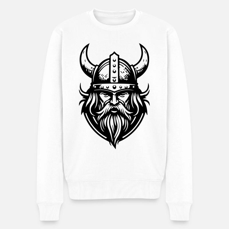 Casque Viking Guerrier Valhalla - Pull Premium bio Homme - blanc
