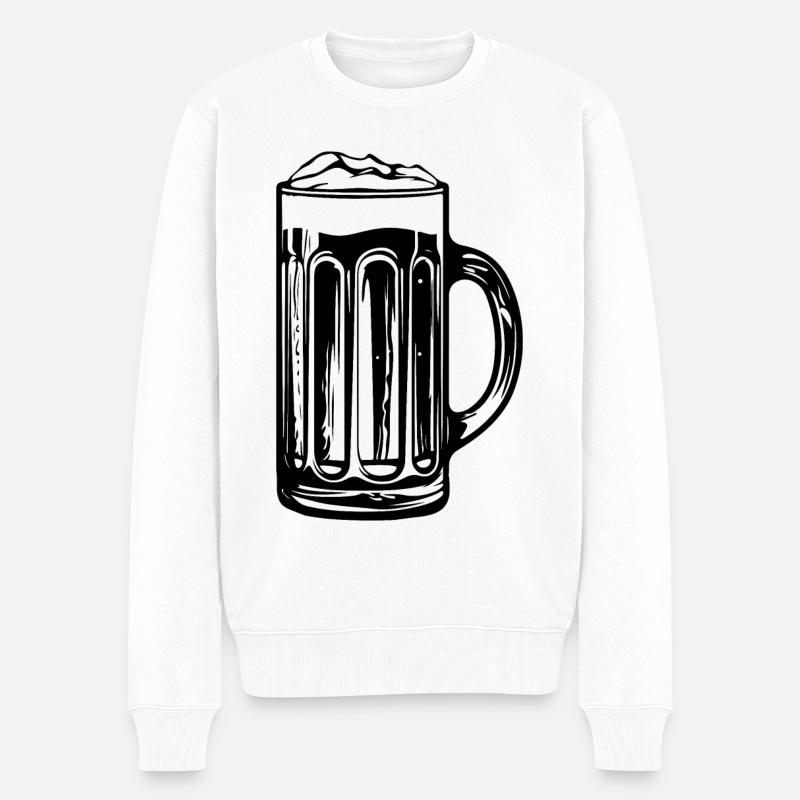 Bier Glas Symbol - Männer Premium Bio Pullover - Weiß