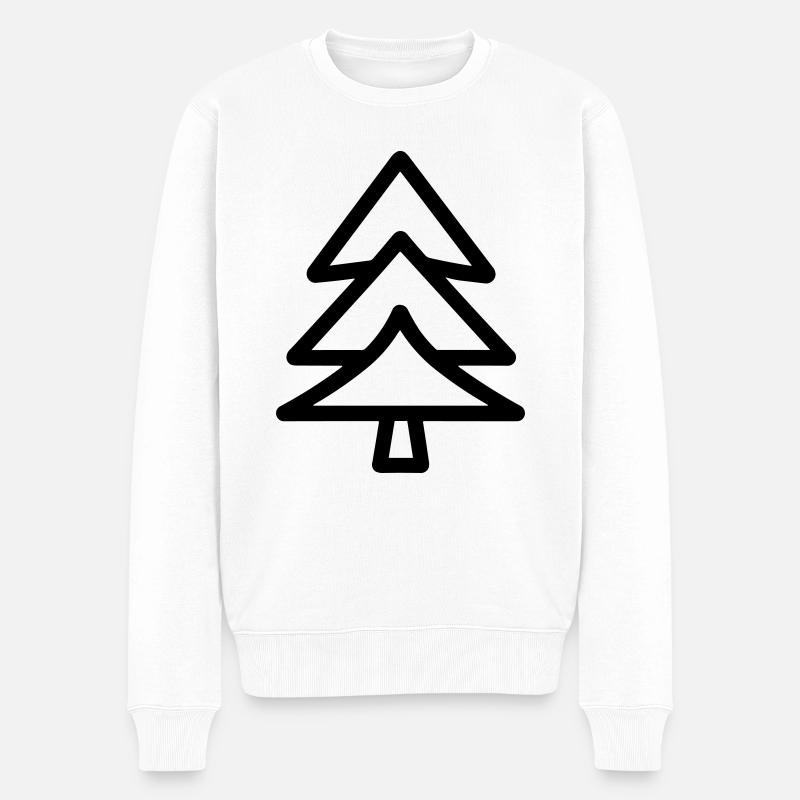 Weihnachtsbaum - Männer Premium Bio Pullover - Weiß