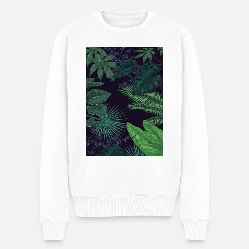 feuilles tropicales - Pull Premium bio Homme - blanc