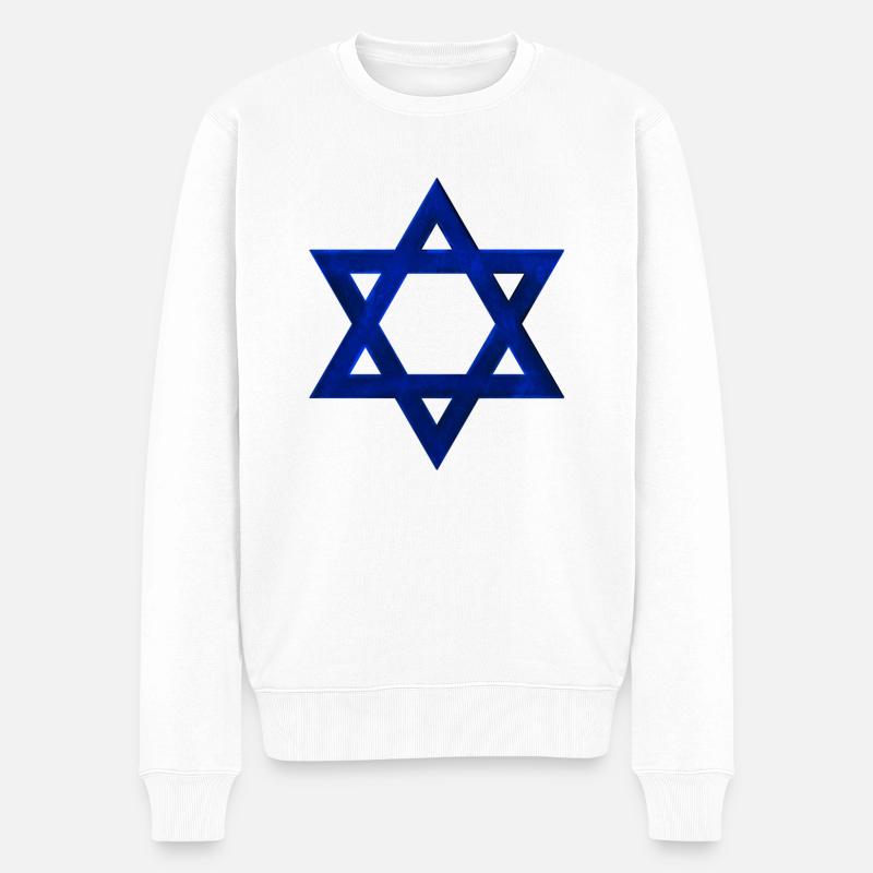 Israel - Männer Premium Bio Pullover - Weiß