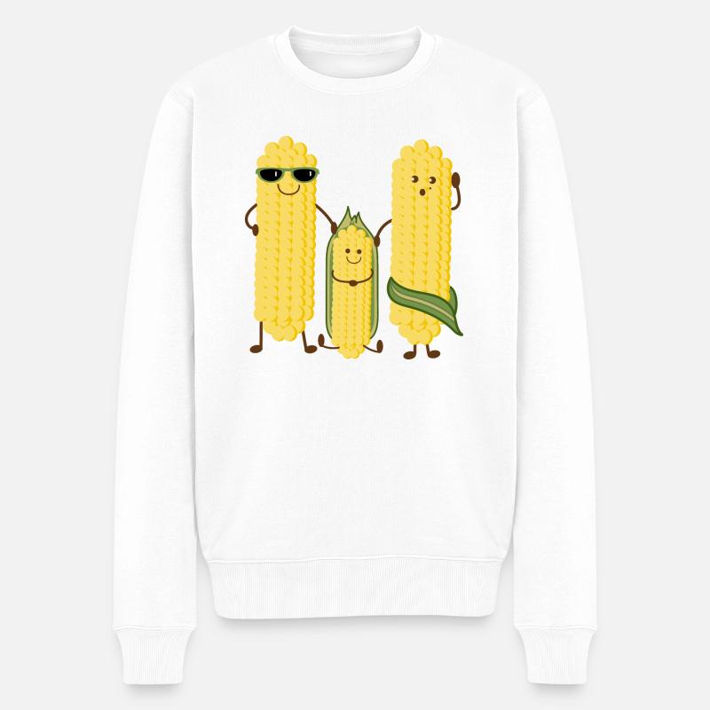 Drôle de famille de maïs - Pull Premium bio Homme - blanc