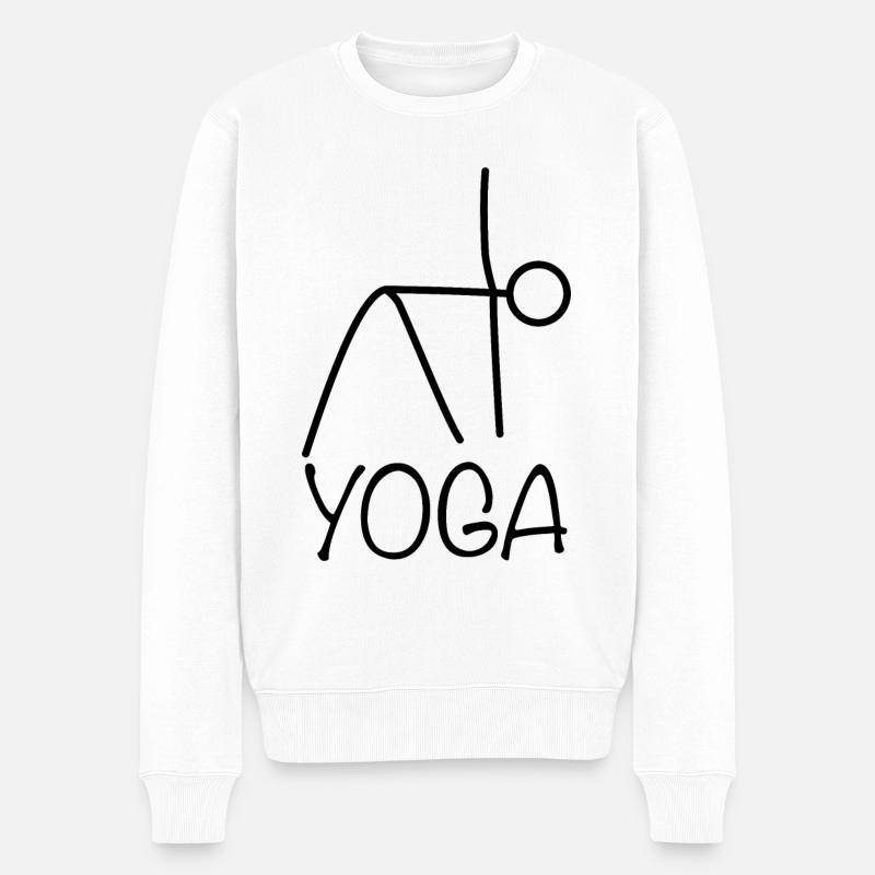 Yoga - Männer Premium Bio Pullover - Weiß