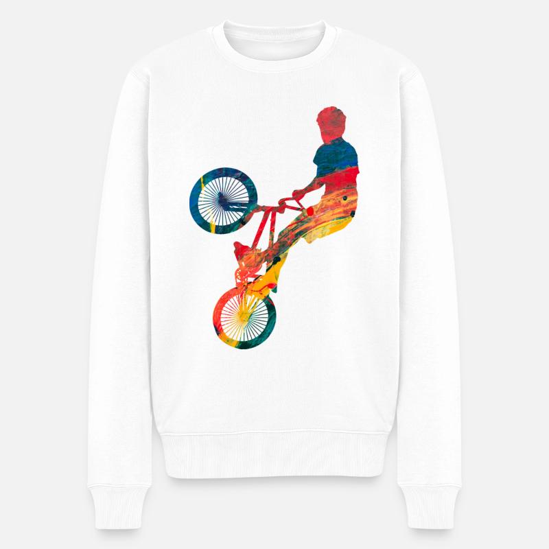 Bmx - Männer Premium Bio Pullover - Weiß