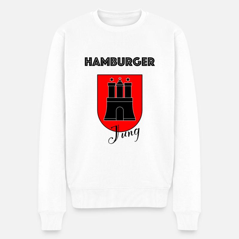 Hamburger Jung - Männer Premium Bio Pullover - Weiß