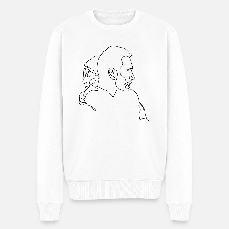 Umarmung - Männer Premium Bio Pullover - Weiß