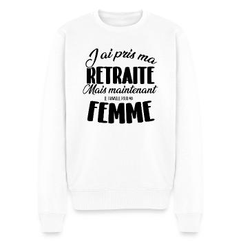 I retired but now I... - Men's Premium Organic Jumper - white - Front - Thijin (182cm)