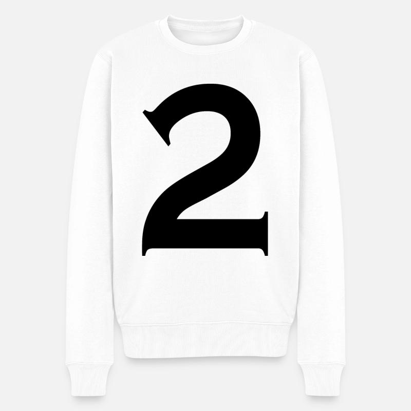 2 - Männer Premium Bio Pullover - Weiß