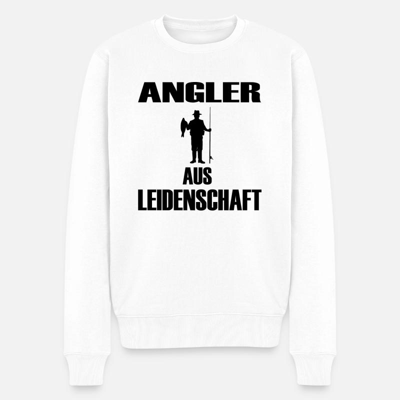Angeln - Männer Premium Bio Pullover - Weiß