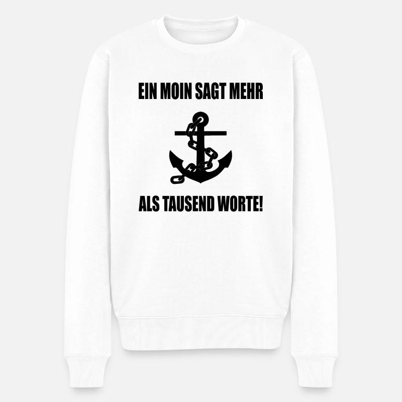 Moin - Männer Premium Bio Pullover - Weiß