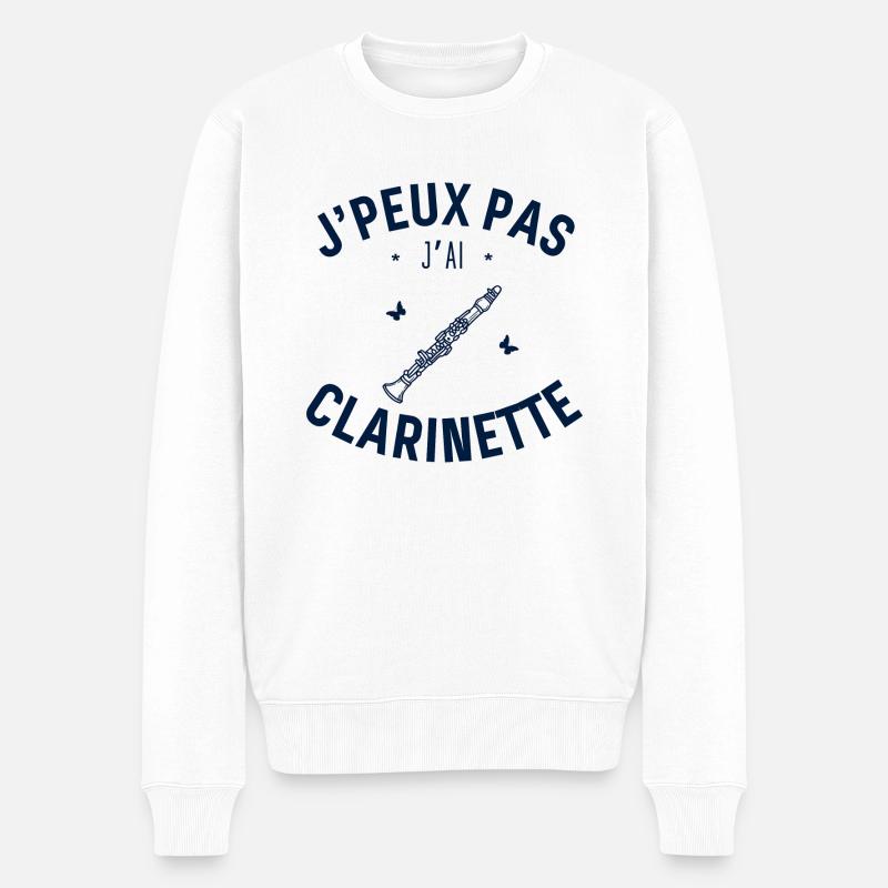 J'Peux pas j'ai Clarinette - Pull Premium bio Homme - blanc