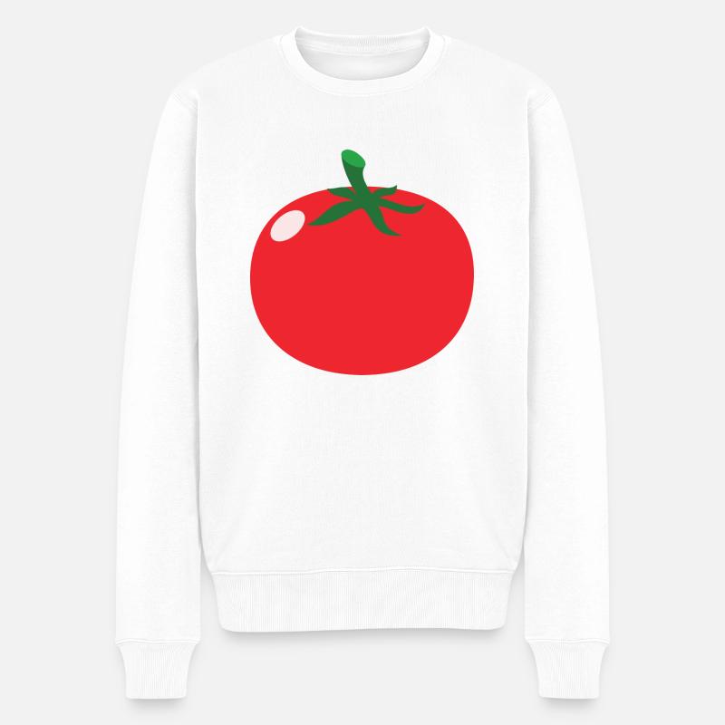 Tomate - Männer Premium Bio Pullover - Weiß